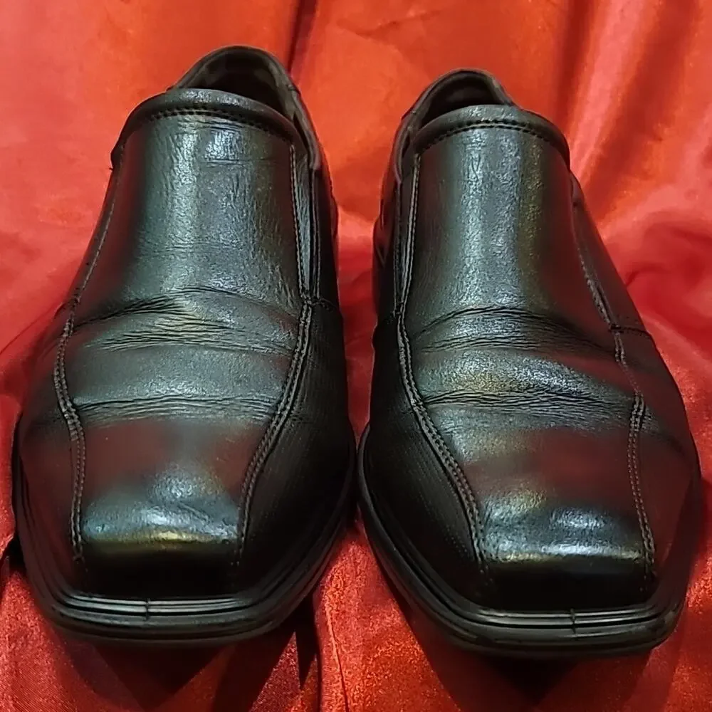 ECCO Helsinki sz EU43 US10 bike toe slip on loafer black top grain leath…